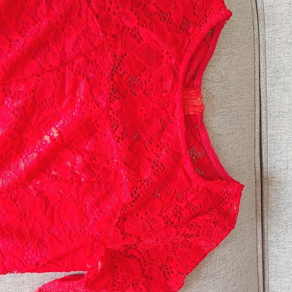 NWOT Notion & Grace Red Lace Fit & Flare Dress sz S - Picture 7 of 7